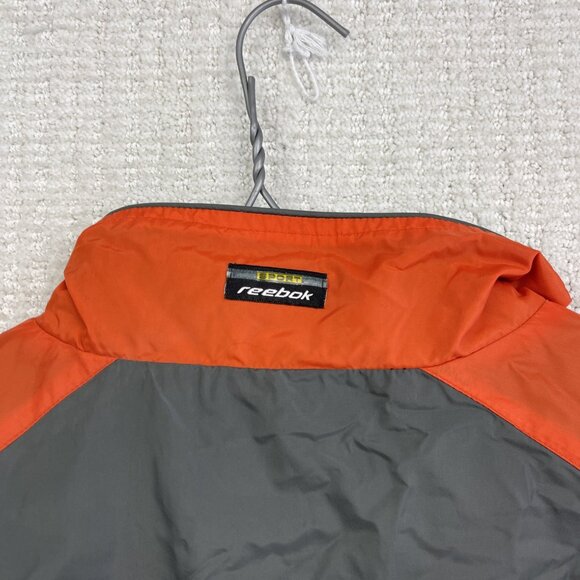 VTG Y2K Reebok Sport Tech Windbreaker Shell Orange / Grey Size L Full Zip - Picture 12 of 16